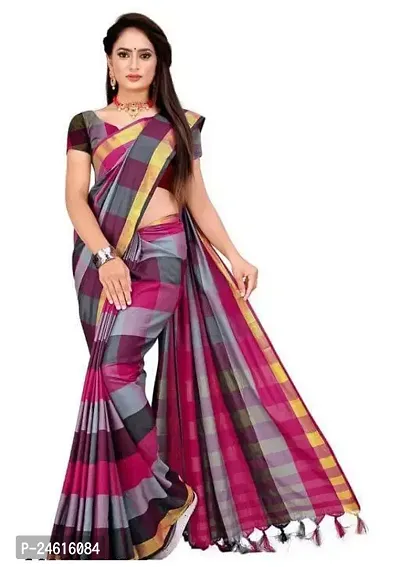 Stylish Cotton Saree With Blouse Piece For Women