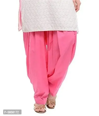 Muskan Collection Readymade Pure Cotton Comfort Sami Patiala Salwar Free Size for Women (Pack of 1) (Pink)