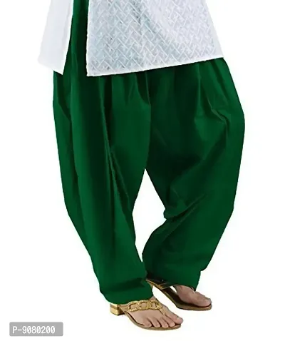 Muskan Collection Readymade Pure Cotton Comfort Sami Patiala Salwar Free Size for Women (Pack of 1) (Green)
