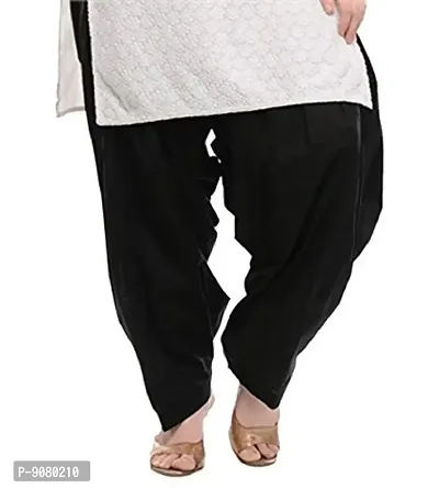 Muskan Collection Readymade Pure Cotton Comfort Sami Patiala Salwar Free Size for Women (Pack of 1) (Black)