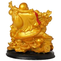 Shiv Laughing Buddha sitting on dragon Statue Showpiece symbol of Wealth, Success and Happiness- Decorative Showpiece - 14.5CM-thumb1