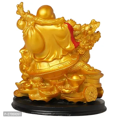 Shiv Laughing Buddha sitting on dragon Statue Showpiece symbol of Wealth, Success and Happiness- Decorative Showpiece - 14.5CM-thumb2