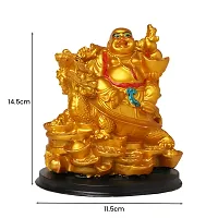 Shiv Laughing Buddha sitting on dragon Statue Showpiece symbol of Wealth, Success and Happiness- Decorative Showpiece - 14.5CM-thumb2