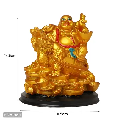 Shiv Laughing Buddha sitting on dragon Statue Showpiece symbol of Wealth, Success and Happiness- Decorative Showpiece - 14.5CM-thumb3