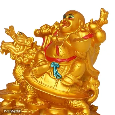 Shiv Laughing Buddha sitting on dragon Statue Showpiece symbol of Wealth, Success and Happiness- Decorative Showpiece - 14.5CM-thumb4