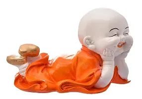 Shiv Feng Shui Sleeping Monk Statue For Happiness Home Office Decor- Decorative Showpiece - 12.5cm(Polyresin)-thumb2