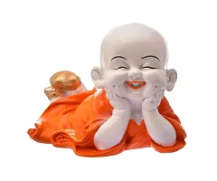 Shiv Feng Shui Sleeping Monk Statue For Happiness Home Office Decor- Decorative Showpiece - 12.5cm(Polyresin)-thumb1