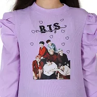 NIMOES Girls Stylish Graphic Print BTS Kids Top (10-11 Years, Purple)-thumb4