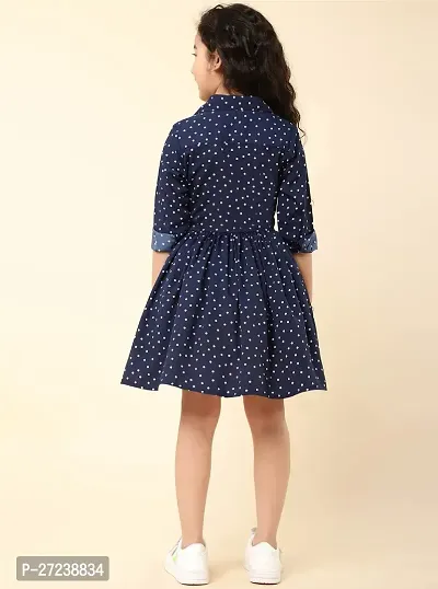 Beautiful  Polka Dot Printed Casual Dress For Girl-thumb2