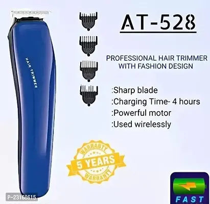 Htt 528 Electric Hair Trimmer For Men Shaver Rechargeable Hair Cutting Machine Adjustable For Men Beard Hair Trimmer Beard Trimmers For Men Beard Trimmer For Men With 4 Size Combs Blue-thumb0