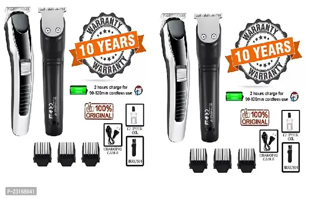 Electric Cordless Hair Clipper For Men Professional Zero Gapped T Blade Trimmer Pro Li Trimmer Grooming Hair Cutting Kit Haircut Clipper With Guide Combs Runtime 42 Min Trimmer For Men Gold Pack Of 2-thumb0