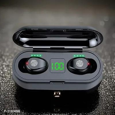 Elegant Black Bluetooth Wireless Earbuds-thumb0