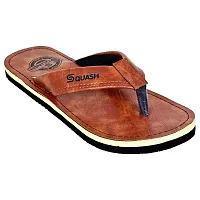 Squash Men's EXTRA COMFORT CASUAL Flip Flops Slippers (TAN, numeric_9)-thumb3