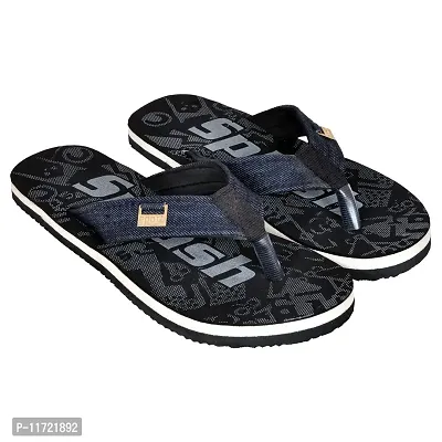 SQUASH Men's Flip Flops casual Synthetic Bathroom Slippers (BLACK, numeric_9)-thumb3