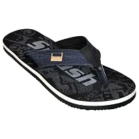 SQUASH Men's Flip Flops casual Synthetic Bathroom Slippers (BLACK, numeric_9)-thumb1