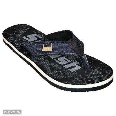 SQUASH Men's Flip Flops casual Synthetic Bathroom Slippers (BLACK, numeric_9)-thumb2