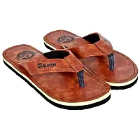 Squash Men's EXTRA COMFORT CASUAL Flip Flops Slippers (TAN, numeric_9)-thumb4