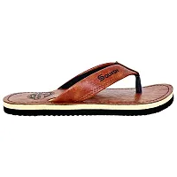 Squash Men's EXTRA COMFORT CASUAL Flip Flops Slippers (TAN, numeric_9)-thumb1