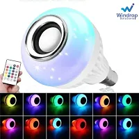 Windrop Solutions Cap Base E27 and B22 12w RGB LED Music Light Bulb with Bluetooth 3W Speaker - White-thumb3