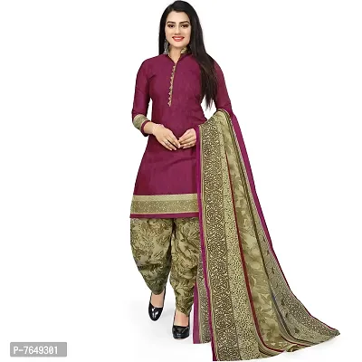 Rajnandini Women's purple And Beige Cotton Printed Unstitched Salwar Suit Material (Combo of 2)-thumb2