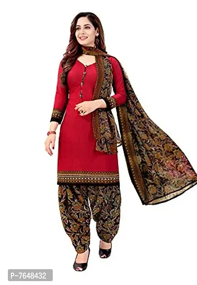 Rajnandini Women Blue And Red Cotton Printed Unstitched Salwar Suit Material (Combo Of 2)-thumb3