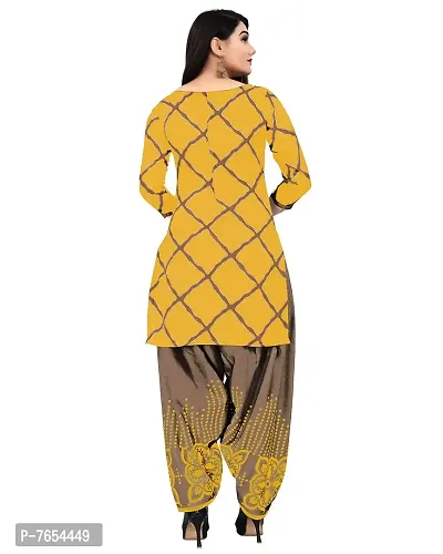 Rajnandini Women Yellow Cotton Printed Unstitched Salwar Suit Material-thumb2