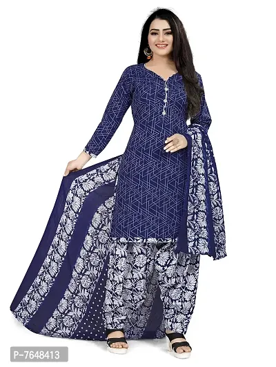 Rajnandini Women Blue And Purple Cotton Printed Unstitched Salwar Suit Material (Combo Of 2)-thumb2