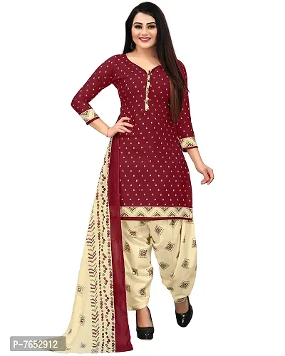 Rajnandini Women Olive Green And Maroon Cotton Printed Unstitched Salwar Suit Material (Combo Of 2)-thumb3