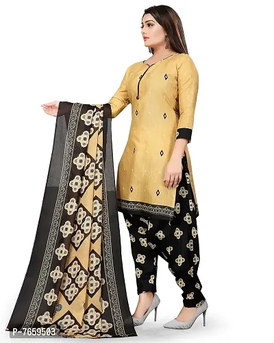 Rajnandini Women Beige Cotton Printed Unstitched Salwar Suit Material (Joplvsm4206)-thumb5