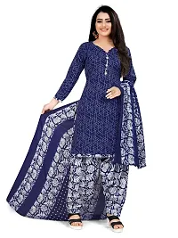 Beautiful Blue And Pista Green Cotton Printed Unstitched Salwar Suit Material For Women Combo of 2-thumb1