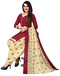 Rajnandini Maroon Cotton Printed Dress Material with Dupatta-thumb2