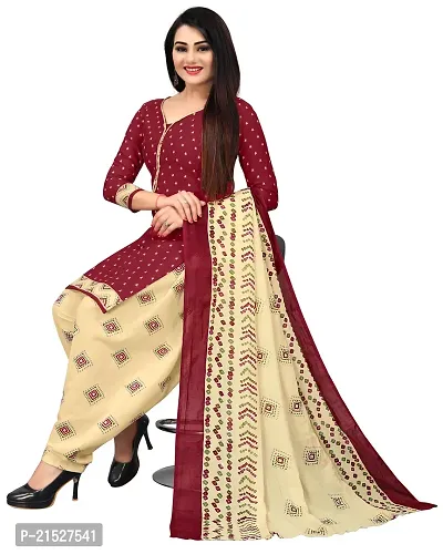 Rajnandini Maroon Cotton Printed Dress Material with Dupatta-thumb3