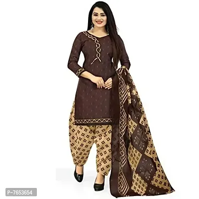 Rajnandini Women Light Green And Brown Cotton Printed Unstitched Salwar Suit Material (Combo Of 2)-thumb2