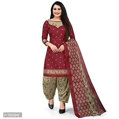 Rajnandini Women Light Green And Red Cotton Printed Unstitched Salwar Suit Material (Combo Of 2)-thumb2