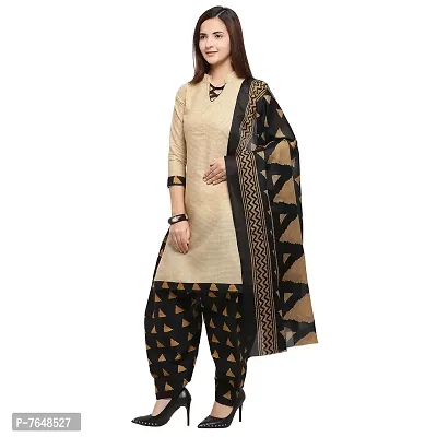 Rajnandini Women Beige And Olive Green Cotton Printed Unstitched Salwar Suit Material (Combo Of 2) (Free Size)-thumb3