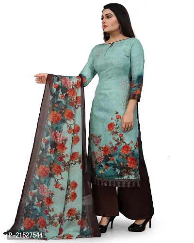 Rajnandini Green Cotton Printed Dress Material with Dupatta-thumb4