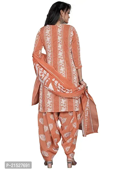 Rajnandini Brown Cotton Printed Dress Material with Dupatta-thumb2