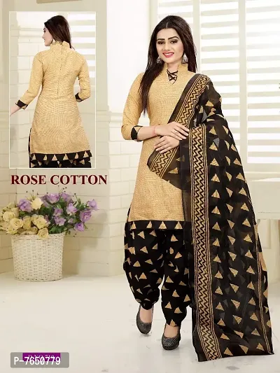 Rajnandini Women Black And Beige Cotton Printed Unstitched Salwar Suit Material (Combo Of 2)-thumb3