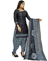 Rajnandini Women Navy Blue Cotton Printed Unstitched Salwar Suit Material-thumb2