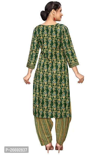 Beautiful Green Cotton Blend Kurta Bottom and Dupatta Set For Women-thumb5