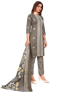 Elegant Multicoloured Cotton Printed Dress Material With Dupatta For Women-thumb3