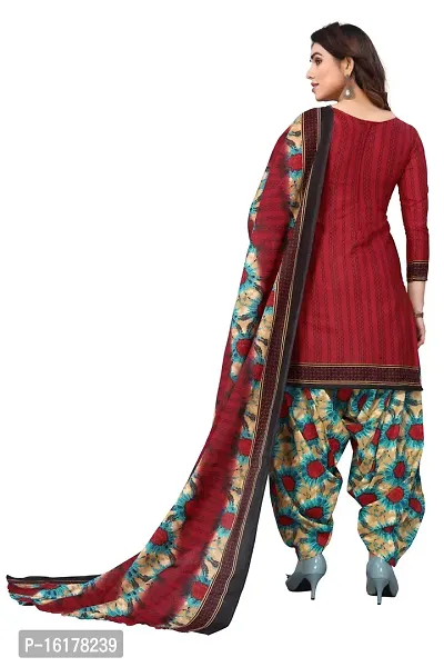 Rajnandini Womens Maroon Cotton Printed Unstitched Salwar Suit Material-thumb4