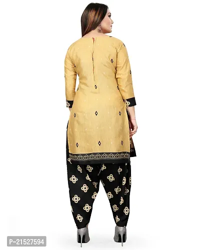 Rajnandini Beige Cotton Printed Dress Material with Dupatta-thumb2