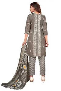 Elegant Multicoloured Cotton Printed Dress Material With Dupatta For Women-thumb2