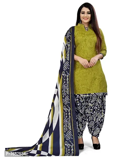 Rajnandini Women Light Green And Black Cotton Printed Unstitched Salwar Suit Material (Combo Of 2)-thumb2