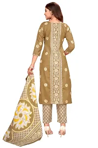 Elegant Multicoloured Cotton Printed Dress Material With Dupatta For Women-thumb3