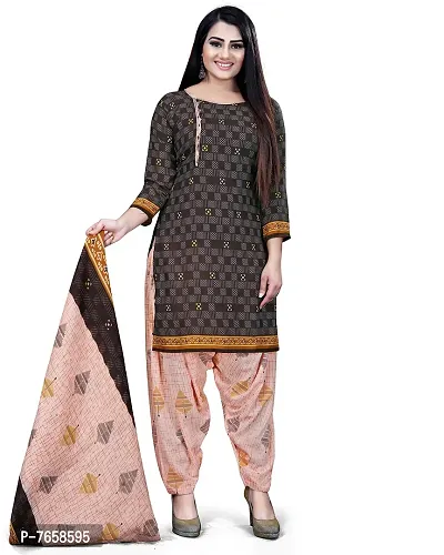 Rajnandini Women Brown Cotton Printed Unstitched Salwar Suit Material(Joplpdp1091)-thumb5