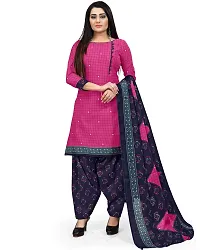 Rajnandini Women Beige And Magenta Cotton Printed Unstitched Salwar Suit Material (Combo Of 2)-thumb3