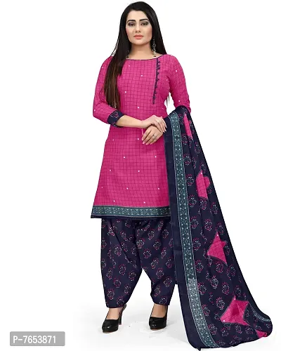 Rajnandini Women Beige And Magenta Cotton Printed Unstitched Salwar Suit Material (Combo Of 2)-thumb4