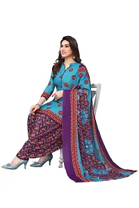 Rajnandini Womens Sky Blue Cotton Printed Unstitched Salwar Suit Material-thumb1